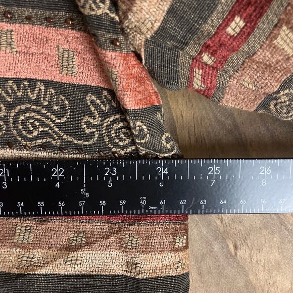 Alfred Dunner Womens Jacket Orange Brown Aztec Full Zip Shoulder Pads Cotton 20 - Picture 8 of 12